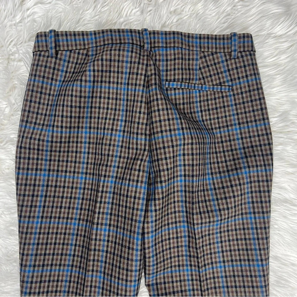 NWOT Theory Treeca Plaid Wool-Blend Pants Khaki Multi Dawson Portland Women’s 6 - Picture 9 of 12